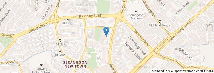Mapa de ubicacion de Serangoon Central Post Office en Singapour, Southeast.
