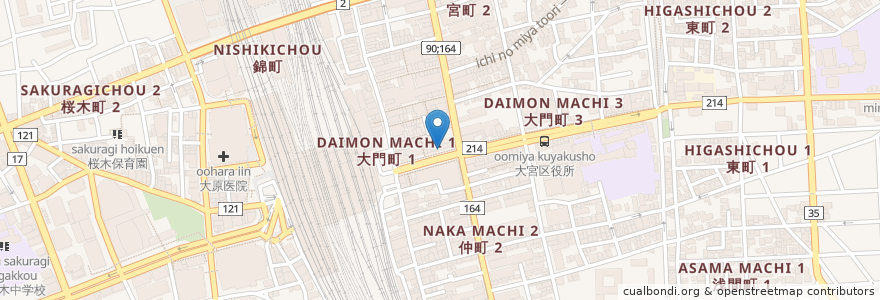 Mapa de ubicacion de Chatime en 일본, 사이타마현, さいたま市, 大宮区.