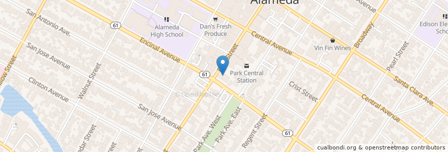 Mapa de ubicacion de Alameda Fire Department Headquarters en Amerika Syarikat, California, Alameda County, Alameda.