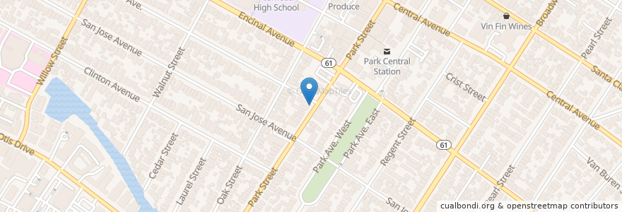 Mapa de ubicacion de Boogie Woogie Bagel Boy en Estados Unidos De América, California, Condado De Alameda, Alameda.