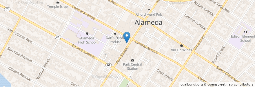 Mapa de ubicacion de Spice I am en United States, California, Alameda County, Alameda.