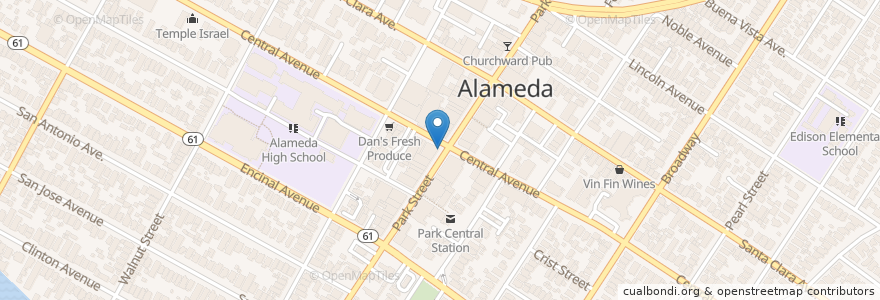 Mapa de ubicacion de Peet's Coffee en United States, California, Alameda County, Alameda.