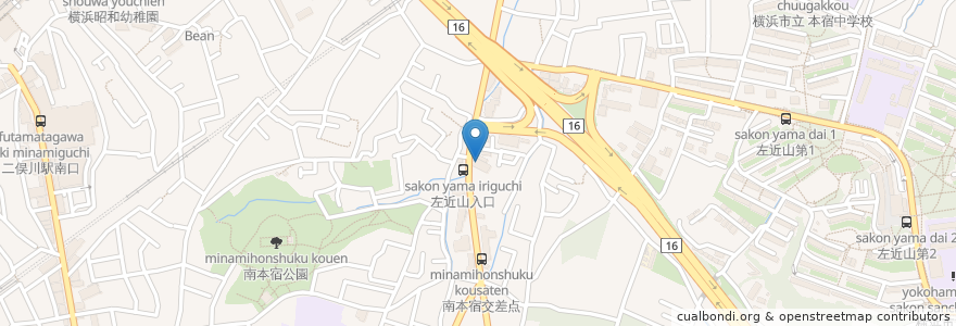 Mapa de ubicacion de ラーメン三國家 en ژاپن, 神奈川県, 横浜市, 旭区.