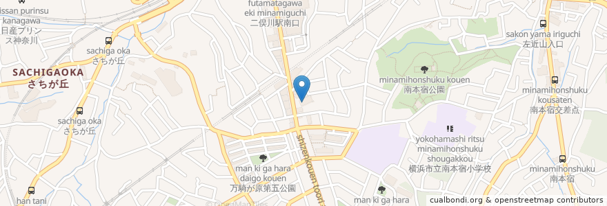 Mapa de ubicacion de カトリック二俣川教会 en ژاپن, 神奈川県, 横浜市, 旭区.
