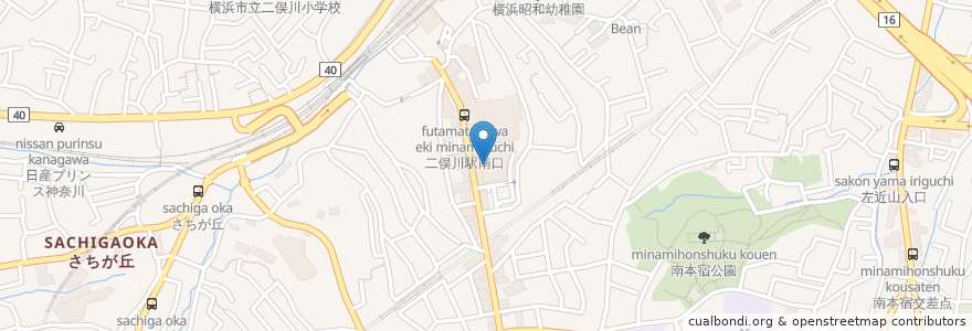 Mapa de ubicacion de 二俣川どうぶつ病院 en Japan, Kanagawa Prefecture, Yokohama, Asahi Ward.
