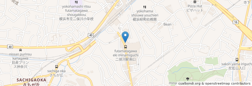 Mapa de ubicacion de ピザハット en 日本, 神奈川県, 横浜市, 旭区.