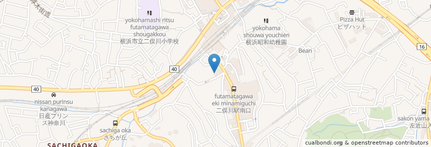 Mapa de ubicacion de 小関医院 en Japan, Kanagawa Prefecture, Yokohama, Asahi Ward.