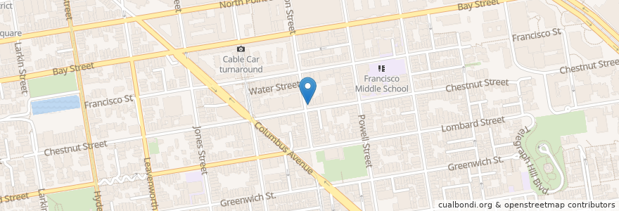 Mapa de ubicacion de Cafe Capriccio en United States, California, San Francisco City And County, San Francisco.