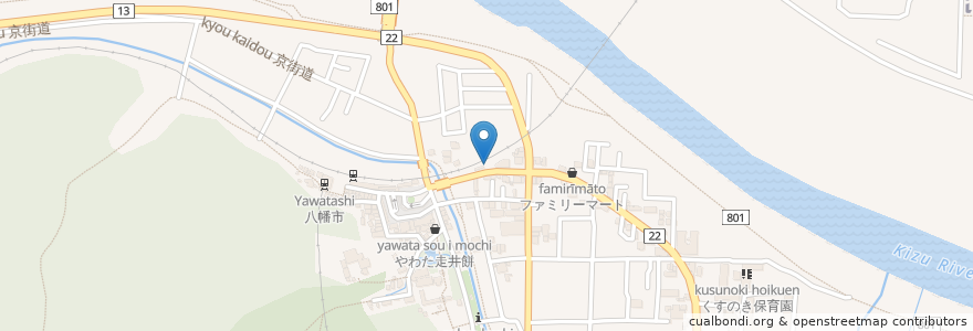 Mapa de ubicacion de 駐輪場 en Japan, Präfektur Kyōto, 八幡市.