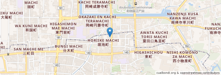 Mapa de ubicacion de 御饌 大明神總本舗 神宮道店 en Japan, 京都府, Kioto, 左京区.