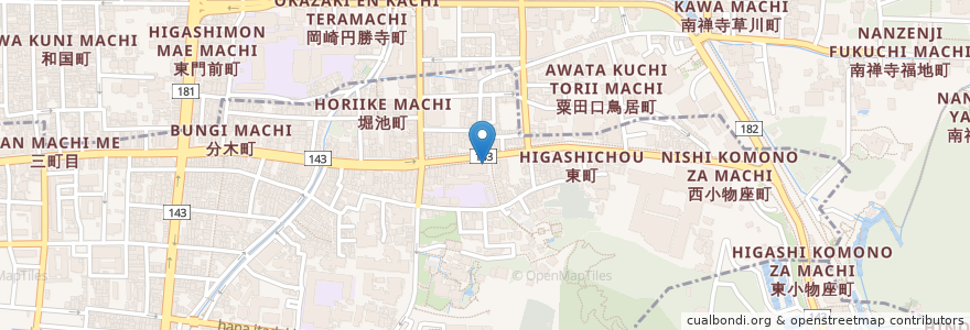 Mapa de ubicacion de 東山消防団 粟田分団器具庫 en ژاپن, 京都府, 京都市, 東山区.
