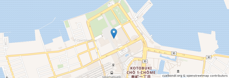 Mapa de ubicacion de 情報通信交流館 e-とぴあ・かがわ en Japão, 香川県, 高松市.