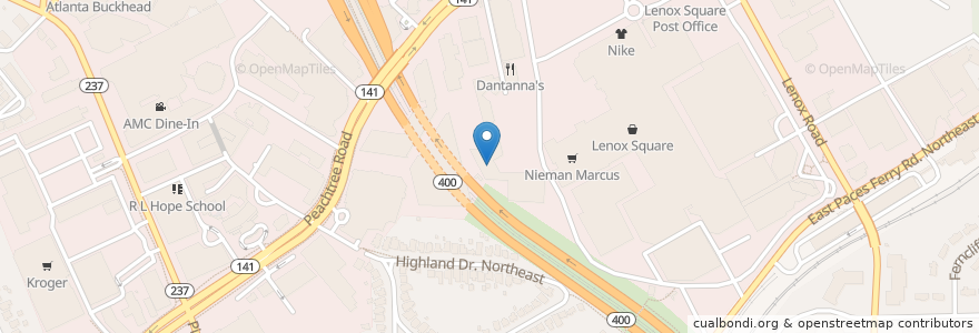 Mapa de ubicacion de Bhojanic en 美利坚合众国/美利堅合眾國, 喬治亞州, Fulton County, Atlanta.