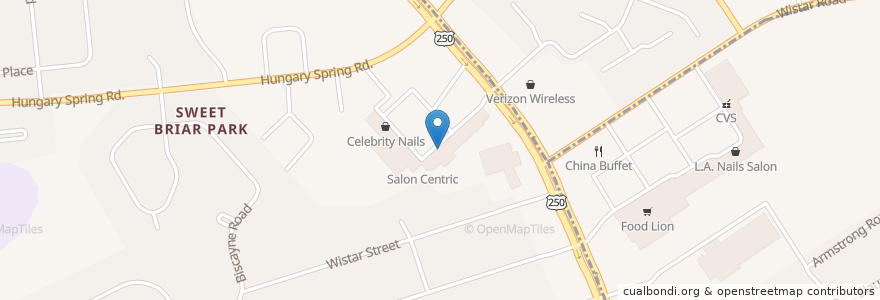 Mapa de ubicacion de Hibachi Grill & Fusion Buffet en アメリカ合衆国, バージニア州, Henrico County.