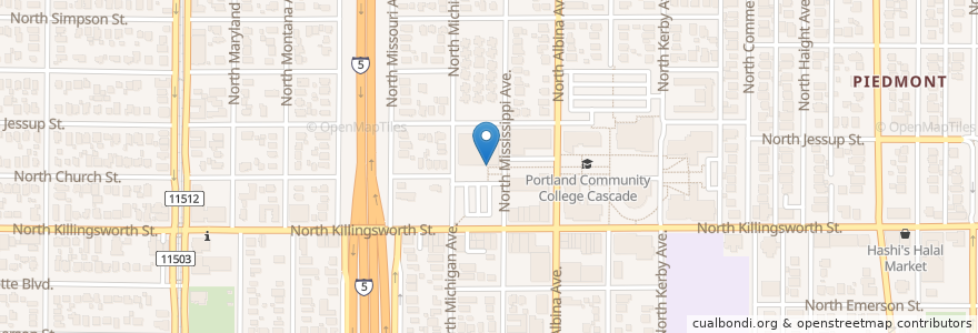 Mapa de ubicacion de Bike Parts Vending Machine en Estados Unidos Da América, Oregon, Portland, Multnomah County.