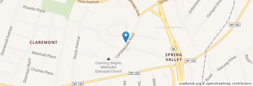 Mapa de ubicacion de USPS Collection Box en 미국, 뉴욕, Westchester County, Town Of Ossining, Ossining.