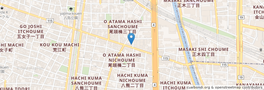 Mapa de ubicacion de きらく en Japan, 愛知県, Nagoya, 中川区.