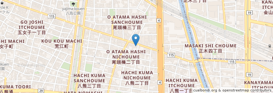 Mapa de ubicacion de めしや食堂 en Japan, Aichi Prefecture, Nagoya, Nakagawa Ward.