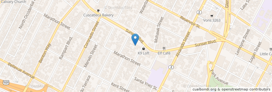 Mapa de ubicacion de Sib Song en Stati Uniti D'America, California, Los Angeles County, Los Angeles.
