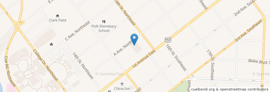 Mapa de ubicacion de Hy-Vee Pharmacy en アメリカ合衆国, アイオワ州, Linn County, Cedar Rapids.
