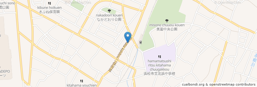 Mapa de ubicacion de 浜松信用金庫 en 日本, 静冈县, 浜松市, 浜北区.