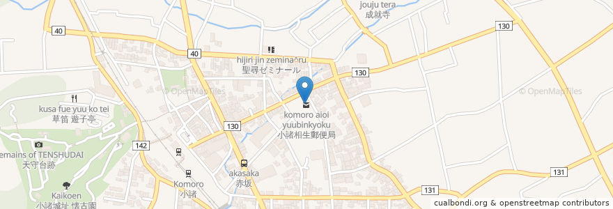 Mapa de ubicacion de 小諸相生郵便局 en 일본, 나가노현, 小諸市.