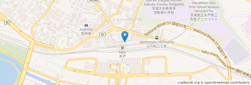 Mapa de ubicacion de 水戸駅北口交番 en Japan, Ibaraki Prefecture, Mito.