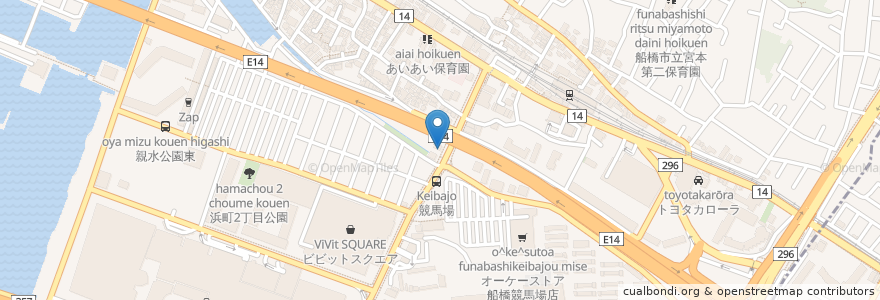 Mapa de ubicacion de 居酒屋村さ来 en اليابان, 千葉県, 船橋市.