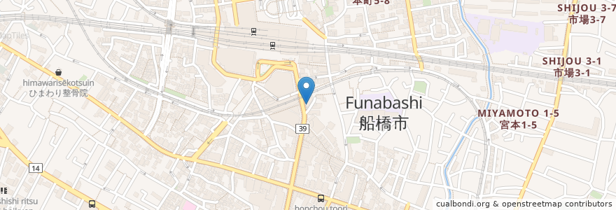 Mapa de ubicacion de ケンタッキーフライドチキン en Giappone, Prefettura Di Chiba, 船橋市.
