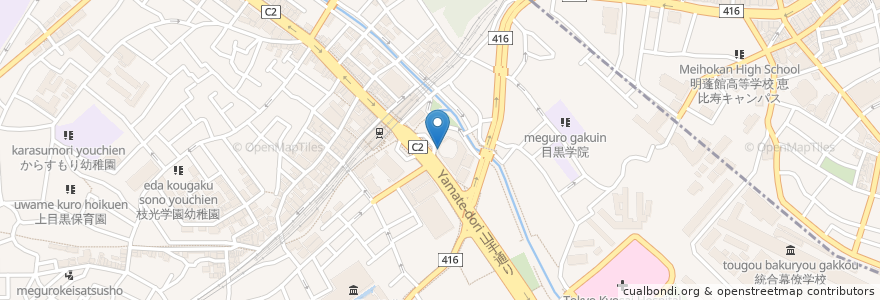 Mapa de ubicacion de サイゼリヤ en 日本, 東京都, 目黒区.