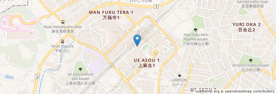 Mapa de ubicacion de とり一 en 日本, 神奈川県, 川崎市, 麻生区.