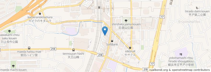 Mapa de ubicacion de りゅうりゅう en Japan, Kanagawa Prefecture, Yokohama, Totsuka Ward.