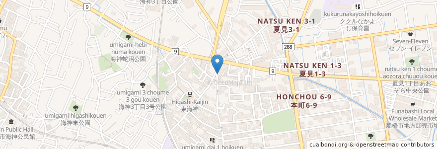 Mapa de ubicacion de Flamingo Café en 일본, 지바현, 船橋市.