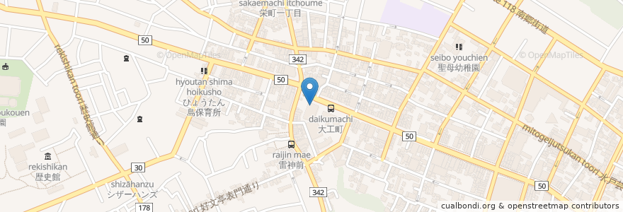 Mapa de ubicacion de 水戸信用金庫 en Japan, Präfektur Ibaraki, 水戸市.