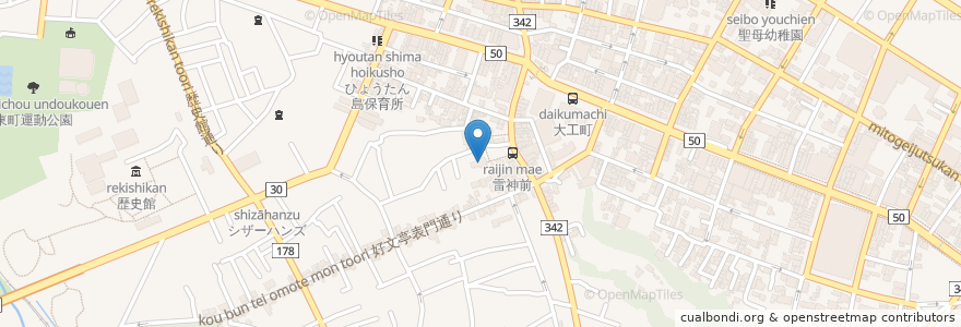 Mapa de ubicacion de 別雷皇太神 en Japonya, 茨城県, 水戸市.