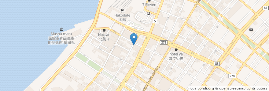 Mapa de ubicacion de ラーメン津つ井軒 en Japón, Prefectura De Hokkaidō, 渡島総合振興局, 函館市.