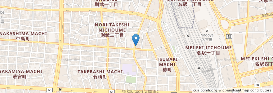 Mapa de ubicacion de 花霧島 en Japon, Préfecture D'Aichi, 名古屋市, 中村区.