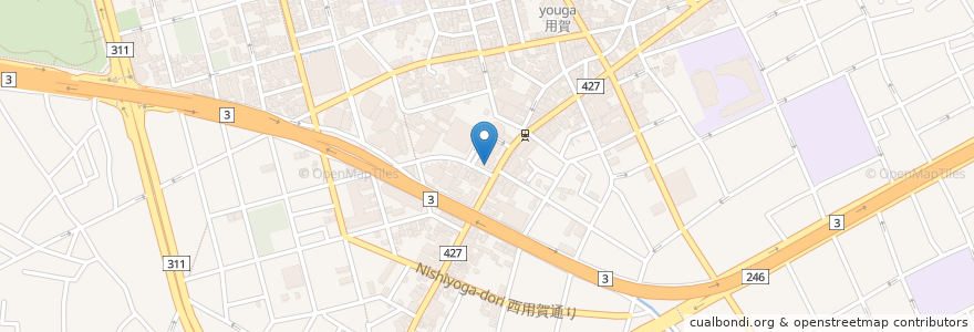 Mapa de ubicacion de フレッシュネスバーガー en Japonya, 東京都, 世田谷区.