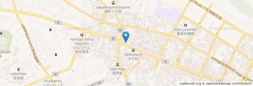 Mapa de ubicacion de 大工町交番 en Japão, 茨城県, 水戸市.