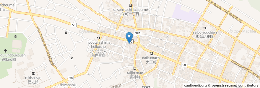 Mapa de ubicacion de 水戸大工町郵便局 en Japonya, 茨城県, 水戸市.