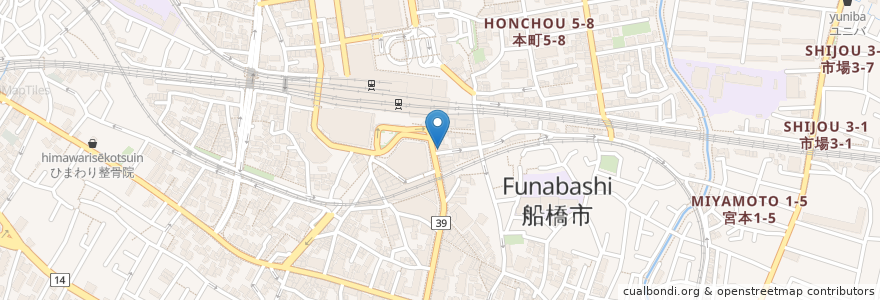 Mapa de ubicacion de 三菱東京UFJ銀行 en 日本, 千葉県, 船橋市.