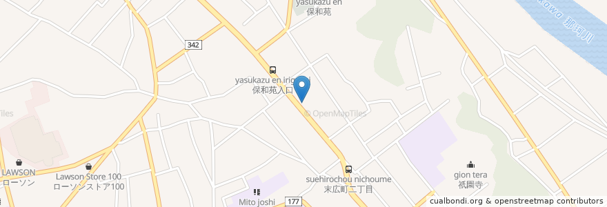 Mapa de ubicacion de 幸楽苑 en ژاپن, 茨城県, 水戸市.