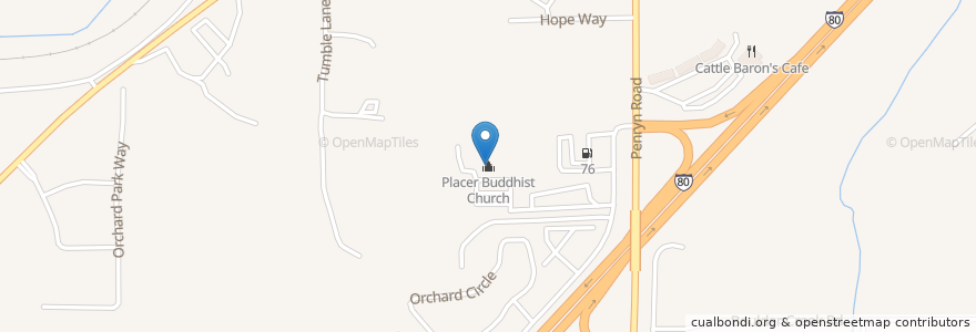 Mapa de ubicacion de Placer Buddhist Church en United States, California, Placer County.