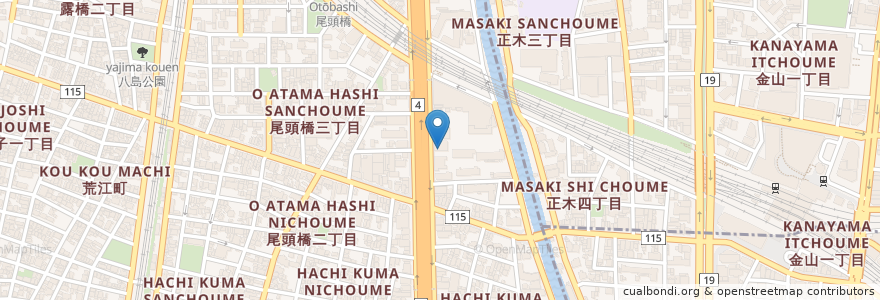 Mapa de ubicacion de 金福来 en Japonya, 愛知県, 名古屋市, 中川区.