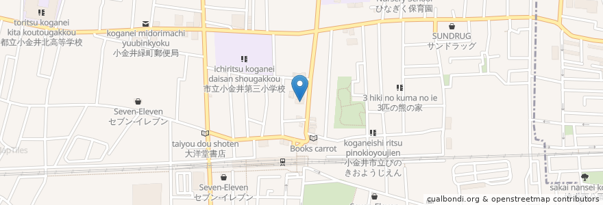 Mapa de ubicacion de 松乃家 en 日本, 东京都/東京都, 小金井市.