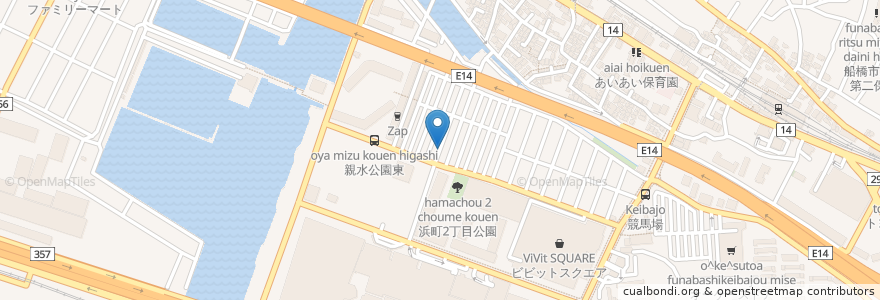 Mapa de ubicacion de 市原薬局 en Japan, Präfektur Chiba, 船橋市.