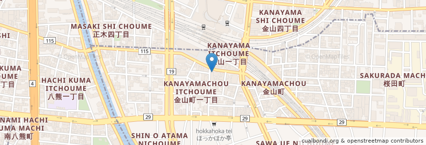 Mapa de ubicacion de どて家 en 일본, 아이치현, 나고야 시, 熱田区.
