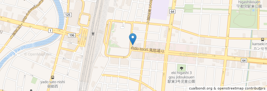 Mapa de ubicacion de ハチトラ en 日本, 栃木県, 宇都宮市.