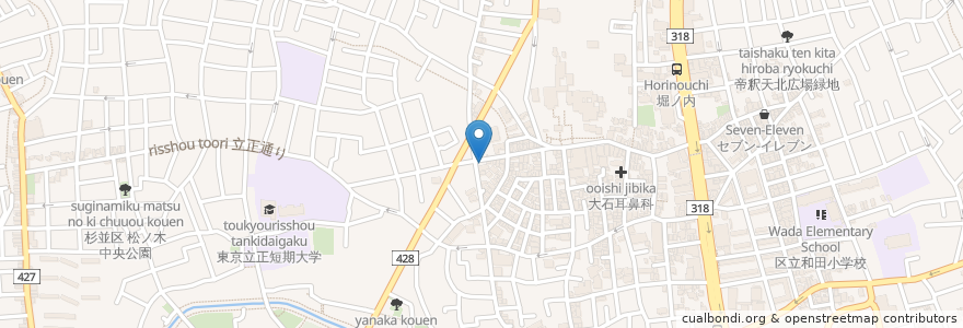 Mapa de ubicacion de 三井のリパーク 杉並堀ノ内3丁目 en Jepun, 東京都, 杉並区.