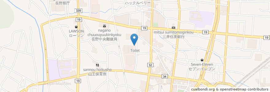 Mapa de ubicacion de Toilet en Japan, Präfektur Nagano, 長野市.